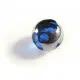 1x 14mm blaue silberfarbene geschliffene Kristallglasperle - Schmuckzubehör Kristallglasperlen - Leisure-Beads DIY
