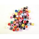 50 bunt gestreifte Acryl Perlen 8mm Kugelform Perlenmix - Acryl Schmuckzubehör