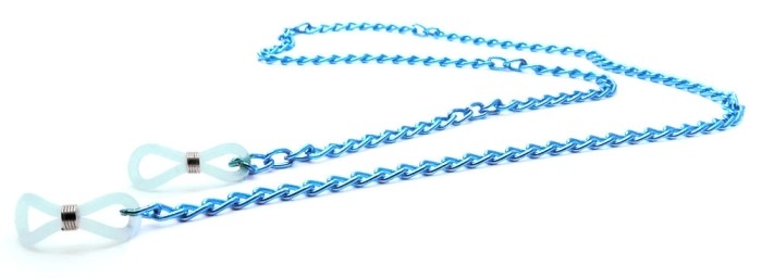 Brillenkette in Blau mit Silikon-Enden